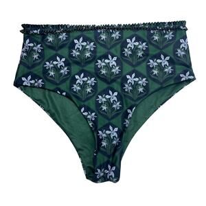 AGUA Bendita Nopal Chan Esmeralda High Waist Bikini Bottoms Size L